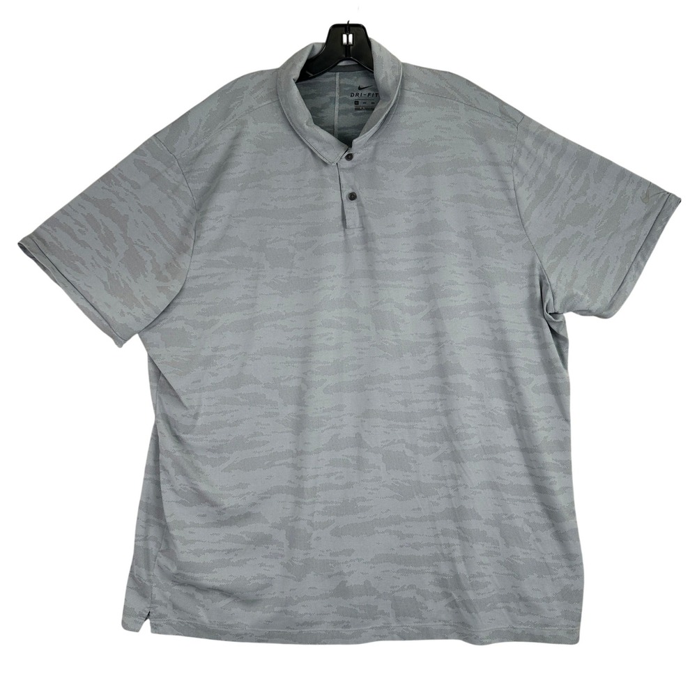 Nike Dri-FIT Camouflage Polo Shirt Mens 3XL Grey AA1852-021 Golf Sporty
